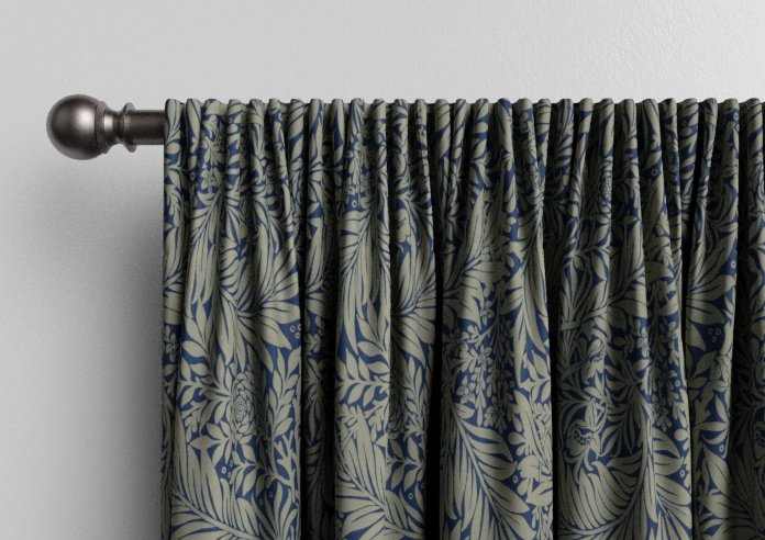 William Morris At Home Larkspur, Woven Indigo - Made to Measure Curtains - Image 9